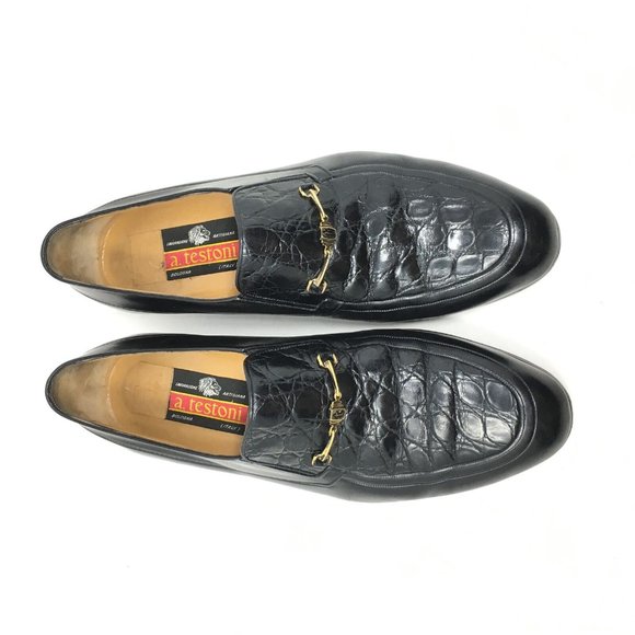 A Testoni Horsebit Loafers Shoes Size 7.5/8.5 Croc main image 5